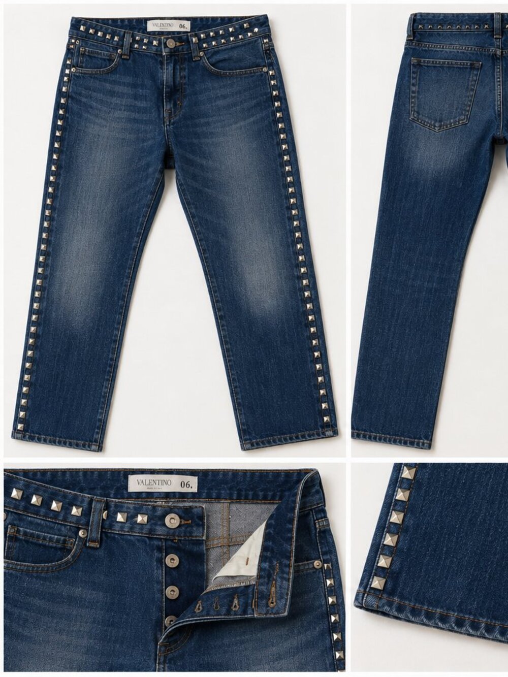 Valentino Studded Blue Jeans Size 32 Made in Italy